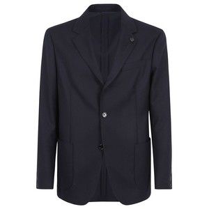 Lardini Single-Breasted Tailored Black Wool Blend Jacket - NWT